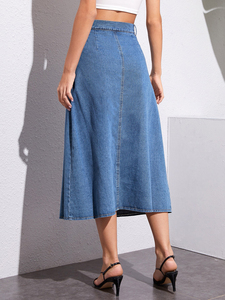 2024 New Fashion Denim Jean <strong>Skirt</strong> Women Light Blue Jean <strong>Skirts</strong> High Hip Circumference Jean <strong>Skirt</strong> for Lady - Product Image 2