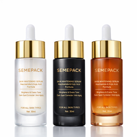 Flacon de sérum en verre givré blanc de luxe de 30 ml avec compte-gouttes doré ou argenté, 1 oz, pour huile essentielle, huile capillaire, huile à barbe, contenant cosmétique