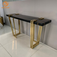 Gros élégant bois noir d'or console table designer de luxe moderne couloir meubles