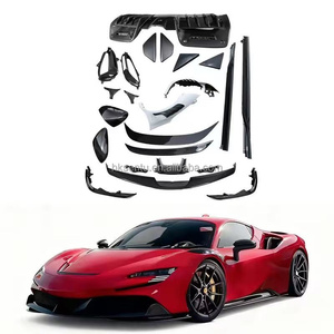 ชุดแต่งคาร์บอนไฟเบอร์แห้งสำหรับ Ferrari SF90 รุ่น SF90 NT-style  พร้อมดิฟฟิวเซอร์อากาศด้านหน้าและช่องรับอากาศด้านข้าง - Product Image 1