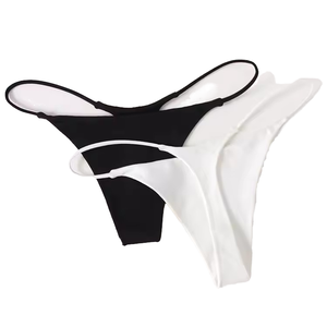 Ropa interior de algodón de tiro medio sin costuras para mujer, bragas elegantes sexis para mujer, Tanga para todos los días, bragas XL, pantalones calientes teñidos lisos para maduras - Product Image 4