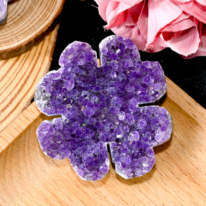 Venta al por Mayor de Amatista Natural en Forma de Trébol de Cuatro Hojas, Cristal Crudo para Sanación, Reiki, Decoración del Hogar y Suministro de Regalos - Product Image 3