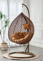 Fauteuil suspendu en rotin tressé à la main, pliable, de haute qualité, pour jardin, terrasse, meubles d'extérieur