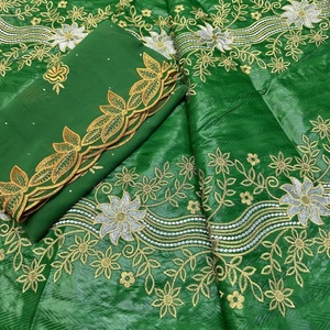 Tissu en Dentelle Nigériane <span class=keywords><strong>Mariage</strong></span> Nuptial Brodé Haut de Gamme Large <span class=keywords><strong>Bazin</strong></span> Coton Qualité Supérieure 7060 Largeur 160cm - Product Image 5
