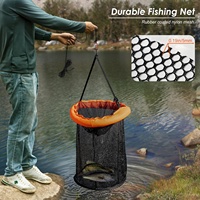 Panier de pêche pliable en nylon enduit de PE, durable, anti-corrosion, portable, pour l'eau douce et l'eau salée