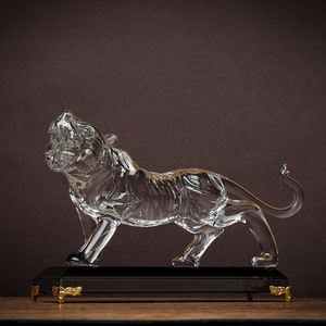 Crystal Tiger Figurine White Crystal Feng Shui Decor Chinese New Year Office <b>Desk</b> Ornament Living Room Craft - Product Image 2