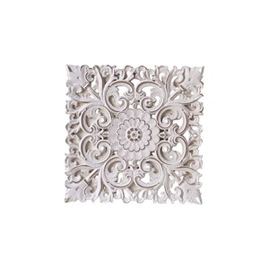 Panneau mural en relief de style français, motif floral, décoration blanche pour la maison, art mural pour entrée et salon - Product Image 5