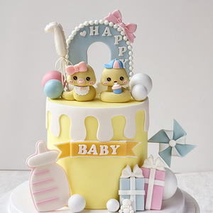 Decorazione per <span class=keywords><strong>Torta</strong></span> di Compleanno per Bambini - Topper per <span class=keywords><strong>Torta</strong></span> con Nome BABY in Stile Cartone Animato - Product Image 2