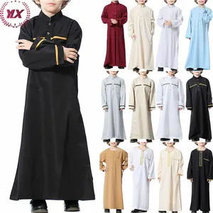 청소년 럭셔리 Daffah 모로코 까마귀 Thawb 반짝이 패브릭 Kaftan 드레스 이슬람 Thobe