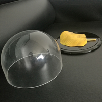 Couvercle de présentation moderne en acrylique noir, écologique, recyclable, de luxe, en forme de dôme, anti-poussière, transparent, léger, avec base brillante pour gâteaux