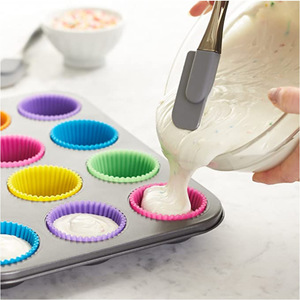 Silicone Cupcake Molds Round 7cm Top Diameter Oven Safe Baking Cake Tools - Product Image 3