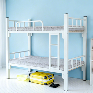 Modern Thickened Heavy Duty Iron Bunk <b>Bed</b> with Stable Frame <b>Space</b> <b>Saving</b> & Eco-Friendly Design for Dorm School Construction Use - Product Image 1