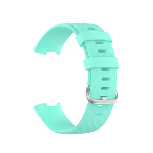 Bracelet de montre étanche en silicone adapté aux bracelets de sport <span class=keywords><strong>Fitbit</strong></span> <span class=keywords><strong>Charge</strong></span> 3 4 à boucle argentée intelligente - Product Image 3