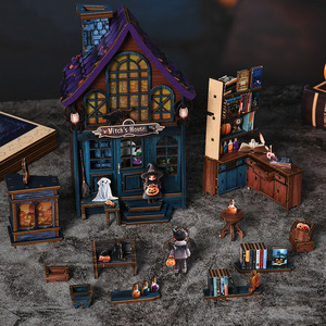 Château en bois, nuit magique, support de livre 3D à assembler soi-même, kit de construction de micromodèles, jouet cadeau pour plus de 14 ans - Product Image 4