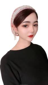 Women's Islamic Headscarf with Sequin Fabric, Eco-friendly, Breathable, Soft, Stretchy, Suitable for All Seasons, African Pearl - Product Image 5