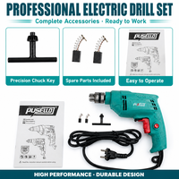 Perceuse électrique PUSELLO 450W, perceuse à main avec mandrin de 10 mm pour le travail du bois, l'atelier et le bricolage