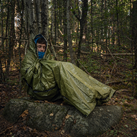 Sac de couchage de survie en mylar imperméable extra épais pour le camping en plein air, couleur verte