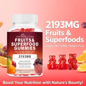 Gummies aux fruits et superaliments OEM |   Stimulez l'énergie, renforcez l'immunité et améliorez la santé digestive |   Mélange de superaliments végétaliens 40+ fruits et légumes, complément alimentaire - Product Image 2