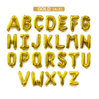 Ballons en feuille de 32 pouces en forme de lettres A-Z avec carte individuelle Or, Argent, Or rose pour la décoration de fêtes d'anniversaire et de mariages