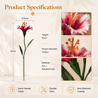 Fleurs d'hibiscus en métal faites à la main, personnalisées, de qualité supérieure, pour arche de mariage, hall d'hôtel et décoration intérieure - Vente en gros BSCI