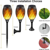 Décoration de paysage Flammes scintillantes Jardin Étanche Extérieur Danse Flammes Lumières Torche Lampe de Poche Led Solaire Flamme Lumière