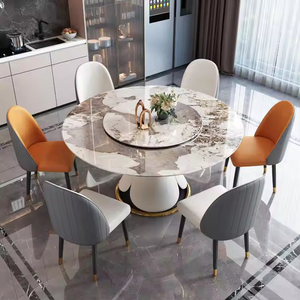 <span class=keywords><strong>Table</strong></span> à manger pivotante extensible en pierre frittée moderne de luxe, capacité de 6 personnes, idéale pour les salles à manger et les meubles de <span class=keywords><strong>cuisine</strong></span> - Product Image 3