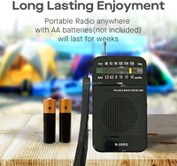 Radio Transistor Gelombang Pendek R-50RG dengan Baterai Isi Ulang 800mAh, Daya Radio FM, Bisa Menggunakan Baterai dan Daya USB