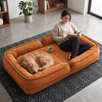 Canapé-lit moderne minimaliste compressible avec cadre métallique, inclinable, avec rangement, pliable, en tissu velours côtelé, pour petits espaces, hôtel