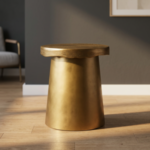 Don't Miss Modern Round Brass <b>Console</b> <b>Table</b> Contemporary Design Handmade Pedestal Base Living Room Furniture <b>Gold</b> Finish - Product Image 5