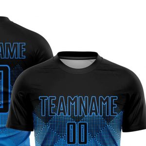 Camiseta de Fútbol de Manga Corta con Degradado Azul y Negro, Transpirable, de Secado Rápido, Ligera, Ropa Deportiva de Alto Rendimiento para Entrenamiento - Product Image 4