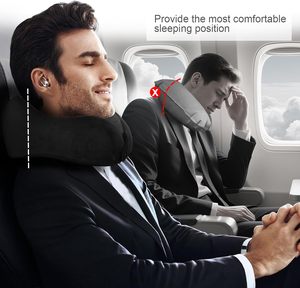 Customization Portable Wearable Slow Rebound Memory Foam U-shaped Pillow Logo Ergonomic Soft <b>Neck</b> Support Travel <b>Wrap</b> - Product Image 2