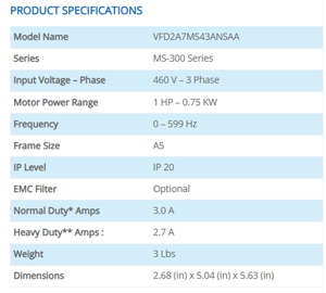 VFD2A7MS43ANSAA MS300 ซีรีส์ 0.75KW 380V 3 เฟส ไดรฟ์ปรับความถี่สำหรับมอเตอร์ AC VFD - Product Image 5