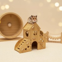 Maisonnette en bambou pour hamster, jouet cachette, nid en bambou, balançoire, balançoire à bascule, cabane de sommeil pour cailles et petits animaux, durable et écologique