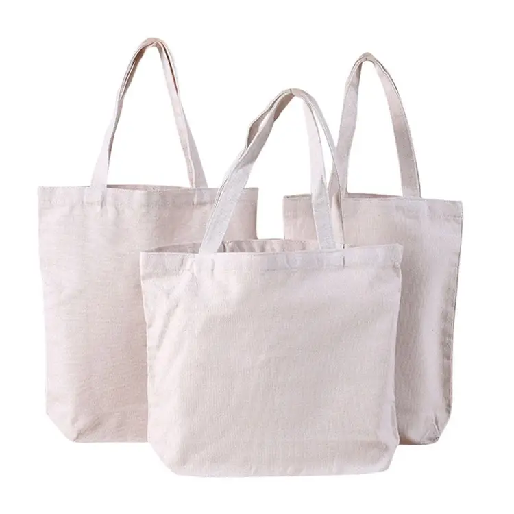 Wholesale Custom Print Logo Cheap Reusable Shopping Bags Plain White Blank Cotton Canvas Tote Bag