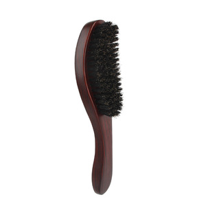 Spazzola per Barba con Manico Lungo in Setole di Cinghiale, Spazzola in Legno Marrone Rosso per la Cura della Barba, Spazzola per Modellare e Stilizzare i Peli del Viso Maschili - Product Image 4