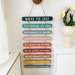 Decoración Colgante <span class=keywords><strong>de</strong></span> Madera para la Salud Psicológica, para el Hogar, Tutoría, Oficina, Aula Estudiantil - Elegante Decoración <span class=keywords><strong>de</strong></span> Pared con Grabado - Product Image 1