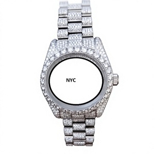 Montre mécanique automatique de luxe vintage pour homme NYC DIAMOND EMPIRE, en acier inoxydable, avec diamants Moissanite, boîtier rond - Product Image 1