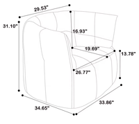 Canapé moderne et confortable en tissu chenille doux, rembourrage 100% éponge haute densité compressée