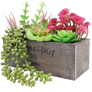 Lukcywind Vintage casale rettangolare in legno <span class=keywords><strong>succulente</strong></span> vasi in legno fioriera per centrotavola, panca fiocchi, piante grasse <span class=keywords><strong>giardino</strong></span> - Product Image 2