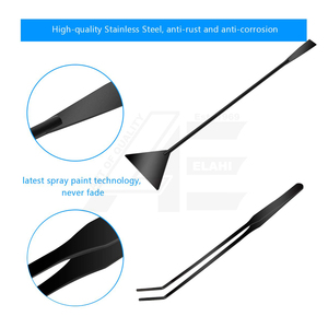 Kit de Herramientas para Acuarios 2026, 4 en 1, Antioxidante, para Plantas Acuáticas, Espátula de Acero Inoxidable para Acuarios (Negro) - Product Image 3