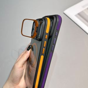 เคสโทรศัพท์มือถือแบบใหม่สุดหรูพร้อมกรอบแม่เหล็ก TPU+อะคริลิคสำหรับรุ่น 17 16 15 14 Pro Max ด้านหลังใสแบบด้าน - Product Image 5