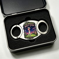 Cutter à cigares fantaisie rose économique, porte-clés de poche en acier inoxydable, porte-clés de luxe en aluminium, marqueur de balle de golf rond