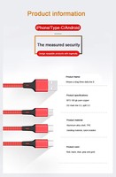 Câble de charge rapide USB C 3A 3 en 1 multi-ports Type C Micro USB tressé, câble de données 3 en 1 pour iPhone Android