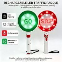 Panneau de signalisation routière LED clignotant rechargeable, portable, en plastique ABS réfléchissant, 19x37cm, sécurité routière, rouge et vert