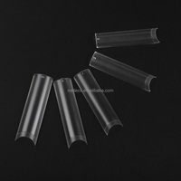 NADECO 360PCS XXL Long Nail Tips Demi-Couverture Sans Courbe en C Mat Effilé Carré Extension Gel Ongles 12 Tailles