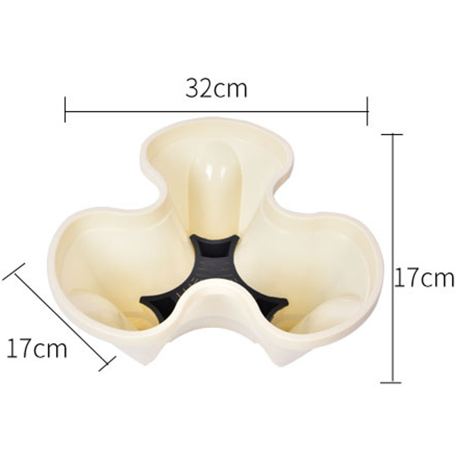 Beige three-petal flower pot