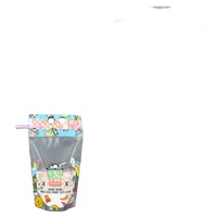 Liquide clair de haute qualité 500ml sac de jus jetable personnalisé pochette debout en PE avec paille de 8oz et logo en plastique de haute qualité