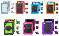 Tab A9/A9 + sarung tablet olahraga, sarung 10.9 mini tahan benturan TPU + silikon 11/13 ke-10 untuk iPad Air Pro 2024 6/7 mini