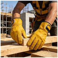 Gants de travail en cuir robustes pour hommes, gants de protection pour la construction, les conducteurs, la soudure, la sécurité industrielle