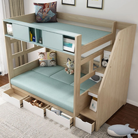 Lit superposé en bois massif pliable et multifonctionnel Lit escamotable mural avec bureau